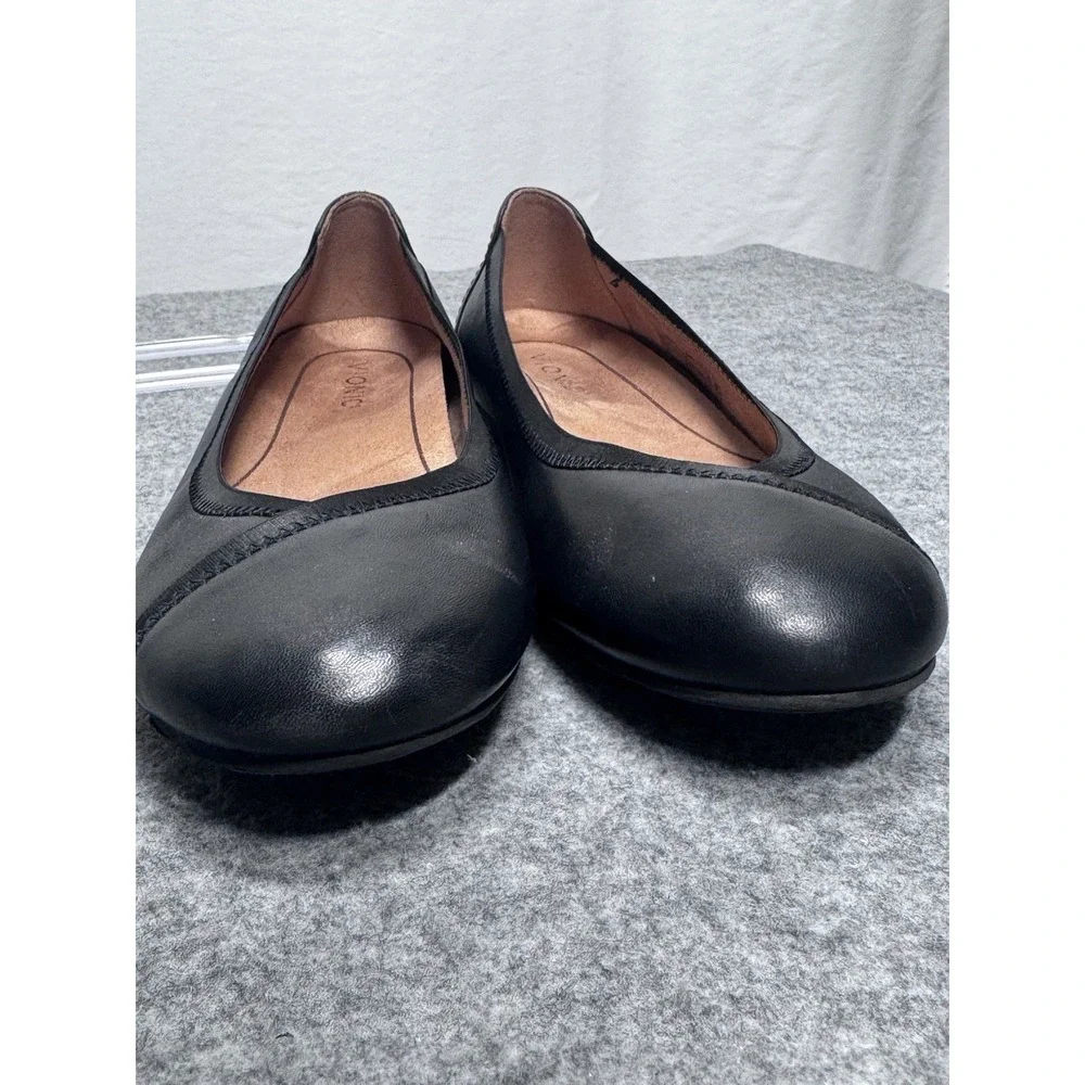 Vionic Caroll Ballet Shoes Black Leather Women's Size 8 - Picture 7 of 10